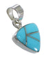 Turquoise Inlay Silver Southwest Pendant QX77419